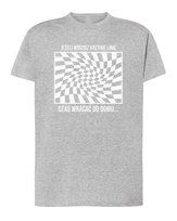 Koszulka Impreza Śmieszne Krzywe Linie Przekaz Szary melanż M