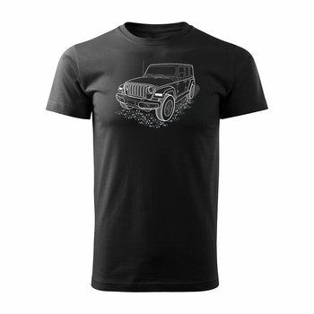 Koszulka Jeep Wrangler Rubicon z samochodem Jeep Wrangler męska czarna REGULAR - XXL - Topslang