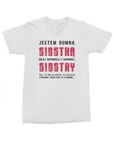 Koszulka Jestem dumną Siostrą Zabawny Śmieszny Prezent Biała L