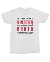 Koszulka Jestem dumną Siostrą Zabawny Śmieszny Prezent Biała L