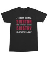 Koszulka Jestem dumną Siostrą Zabawny Śmieszny Prezent Czarna M