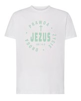 Koszulka Jezus Prawda Życie Droga Jan 14:6 Katolicka Biały XL