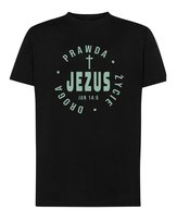 Koszulka Jezus Prawda Życie Droga Jan 14:6 Katolicka Czarny L