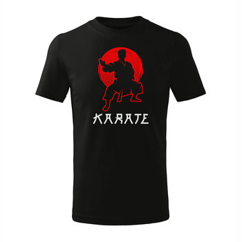 Koszulka karate kyokushin z karateką karateka dziecięca czarna-158 cm/12 lat