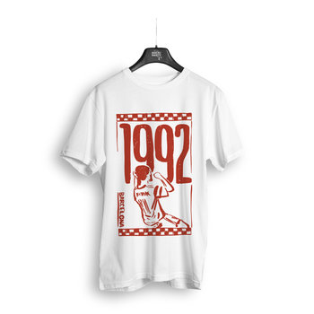 Koszulka Kibica Reprezentacji Polski: Barcelona 1992 dziecięcy biały XL - Maciej Święty Rysuje