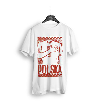 Koszulka Kibica Reprezentacji Polski: Do hymnu! dziecięcy biały S - Maciej Święty Rysuje
