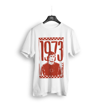 Koszulka Kibica Reprezentacji Polski: Wembley 1973 męski biały M - Maciej Święty Rysuje