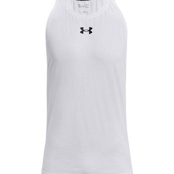 Koszulka koszykarska męska Under Armour Baseline Cotton Tank 100 biało-czarna UAR-1361901100-100 XXL - Under Armour