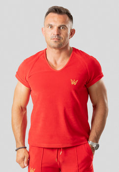 Koszulka krótka reglan welur, czerwony L - TRES AMIGOS