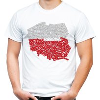 Koszulka mapa Polski miasta męska L JHK