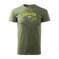 Koszulka meksykańska na prezent Meksyk Mexico pamiątka z Meksyku męska khaki REGULAR-S