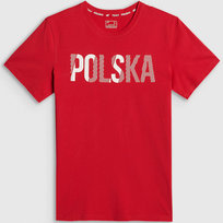 Koszulka Męska 4F Polska T-Shirt Sportowy Bawełniany Czerwony 4FRSS26TTSHM4202 XL 4F