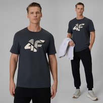 Koszulka Męska 4F Sportowa Bawełniana T-Shirt Regular Grafitowy 4FWSS26TTSHM2667 M 4F