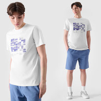 Koszulka Męska 4F T-shirt Biały z nadrukiem 4FRSS24TTSHM2107 S Biały 4F