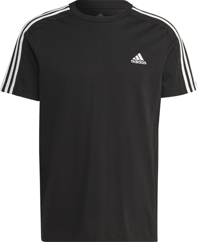 Koszulka męska adidas Essentials Single Jersey 3-Stripes Tee czarna ...