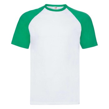 Koszulka męska Baseball z krótkim rękawem Fruit of the Loom - Biały/Kelly Green M - FRUIT OF THE LOOM
