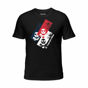Koszulka męska bawełniana czarna z nadrukiem czachy, T-shirt Captain Mike r.5XL - Captain Mike