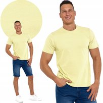 Koszulka Męska Bawełniana T-Shirt Okrągły Dekolt Krótki Rękaw Moraj 3Xl Yellow