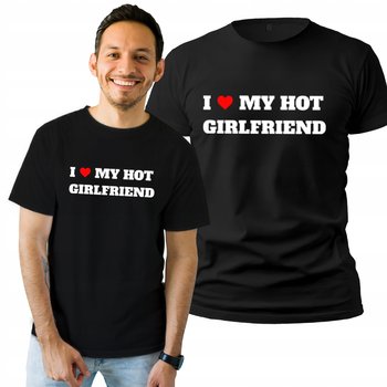 Koszulka Męska Bawełniana T-shirt Prezent Urodziny I Love My Girlfriend L - Plexido