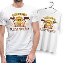 Koszulka Męska Biała Dla Tadeusza Tadka T-Shirt Nadruk Zdjęcie Na Prezent