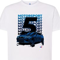 Koszulka męska BMW M5 Motorsport nadruk auto sportowe L biała DEYORA