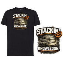 Koszulka męska casual książki z nadrukiem tshirt czarna L DEYORA