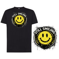 Koszulka męska casual z nadrukiem czarna bawełniana L DEYORA