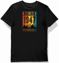 Koszulka męska czarna 1947 urodziny 78 lat prezent XL KozakNadruki