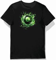 Koszulka męska czarna z motywem Zielone Rasengan Naruto S KozakNadruki
