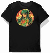 Koszulka męska czarna z motywem zielonej wstążki Sailor Mars S KozakNadruki