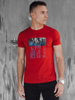 Koszulka męska czerwona Dstreet RX5559-L - Inna marka