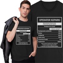 Koszulka Męska Dla Operatora Koparki Śmieszny Prezent Etykieta GDA T-shirt