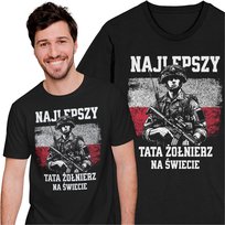 Koszulka Męska Dzień Taty Ojca T-shirt dla Taty Żołnierza Armia Wojsko