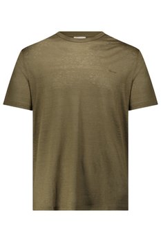 Koszulka męska Gant Linen Ss T-shirt lniany khaki-5XL - Gant
