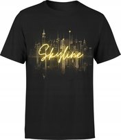 Koszulka męska Golden Metropolis Skyline złota panorama T-shirt męski