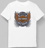 Koszulka męska Harley Davidson skrzydła biała M KozakNadruki