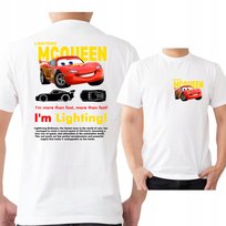KOSZULKA MĘSKA I'm Lightning Cars Mcqueen SALLY NADRUK PRZÓD TYŁ M 3378 JHK