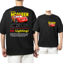 KOSZULKA MĘSKA I'm Lightning Cars Mcqueen SALLY PRZÓD TYŁ M 3378 CZARNA JHK