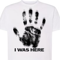 Koszulka męska I WAS HERE grafika streetwear L biała DEYORA