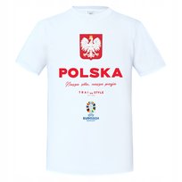 Koszulka męska kibica POLSKA EURO 2024 patriotyczna z Herbem T-shirt męski