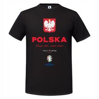 Koszulka męska kibica POLSKA EURO 2024 patriotyczna z Herbem T-shirt męski