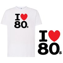 Koszulka męska lata 80 z nadrukiem tshirt biała L DEYORA