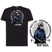Koszulka męska LEGENDA z nadrukiem tshirt czarna L DEYORA