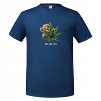 Koszulka męska Miś Teddy z liściem konopii 420 for life T-shirt męski