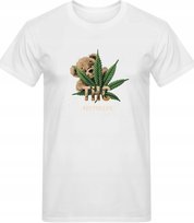 Koszulka męska Miś Teddy z liściem konopii 420 for life THC T-shirt męski