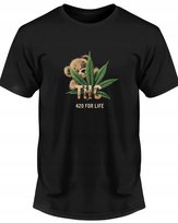 Koszulka męska Miś Teddy z liściem konopii 420 for life THC T-shirt męski