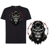 Koszulka męska monkey goryl z nadrukiem tshirt czarna XL DEYORA