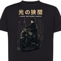 Koszulka męska motocykl noc miasto anime streetwear 3XL czarna DEYORA