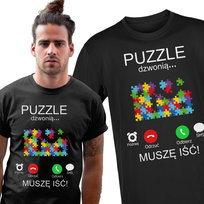 Koszulka męska Muszę Iść Puzzle Dzwonią M VoloDonum