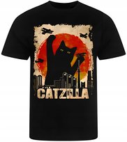 KOSZULKA MĘSKA NADRUK ŚMIESZNA GODZILLA PREZENT PREMIUM M